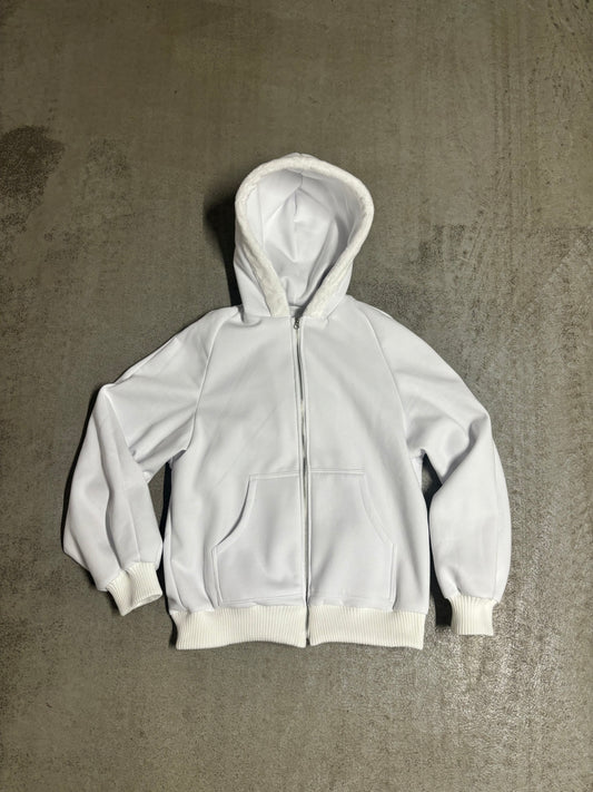 Flava White Fur Hoodie