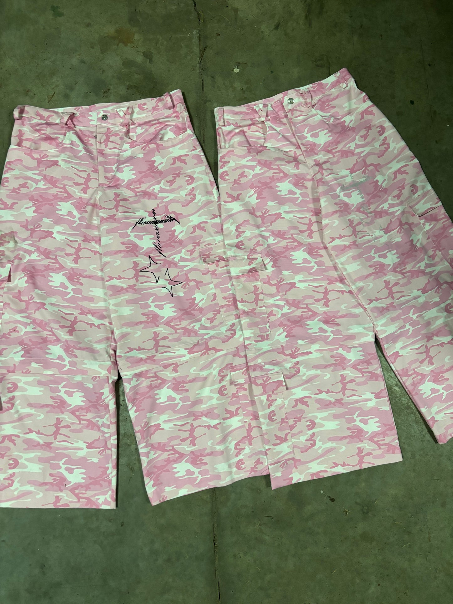 Pink Camo Zip Pants 2in1